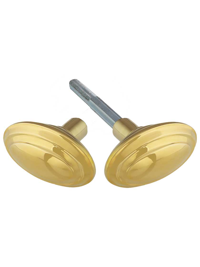 Pair of Solid-Brass Colonial Oval Door Knobs